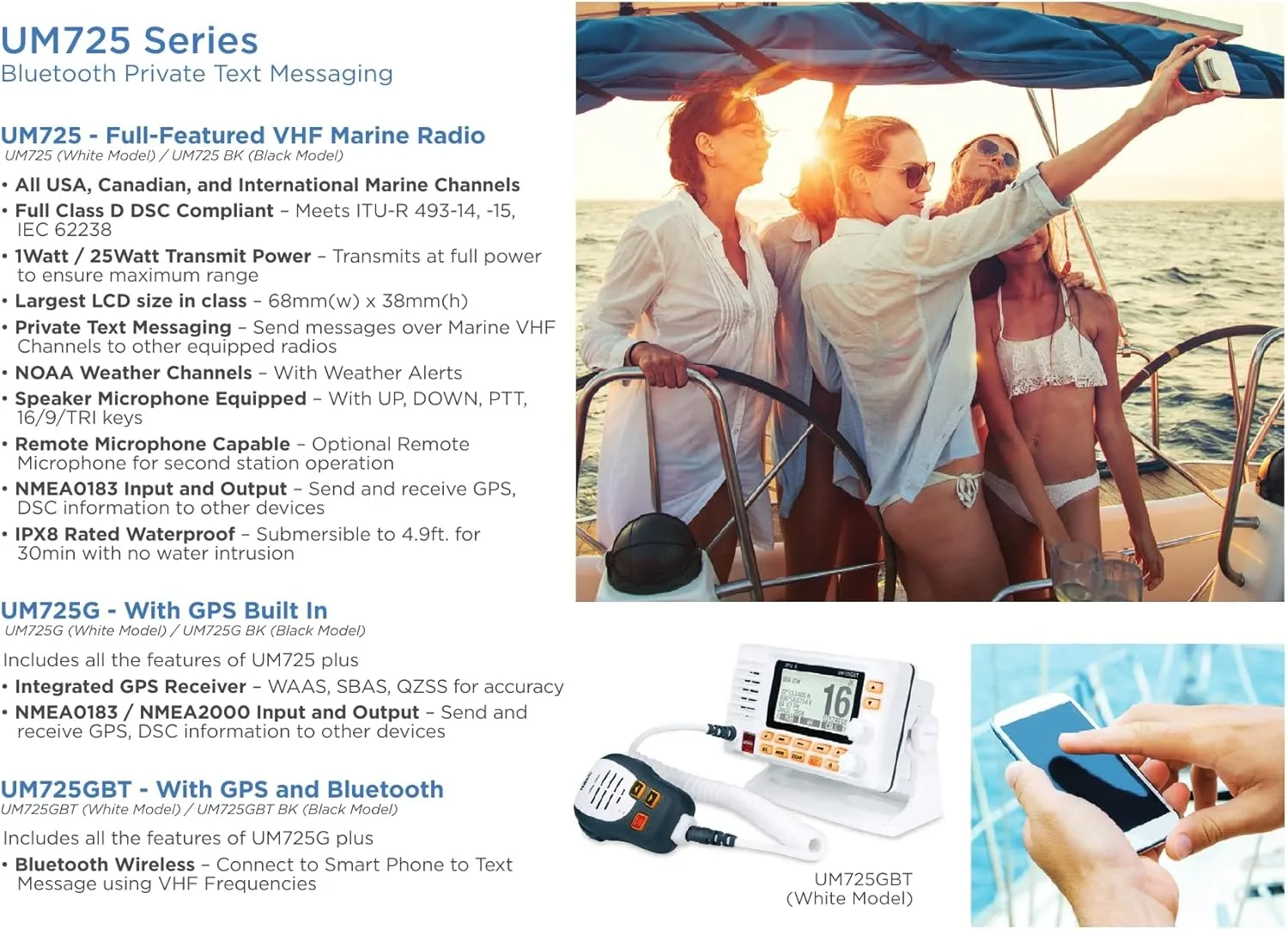 UNIDEN UM725 Fixed Mount Marine VHF Radio