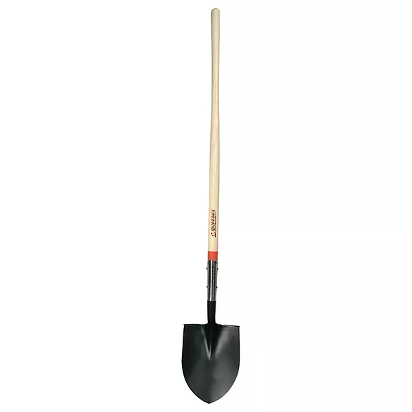 RAZOR-BACK 45519 Round Point Shovel, Open Back With Wood Handle