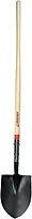 RAZOR-BACK 45519 Round Point Shovel, Open Back With Wood Handle