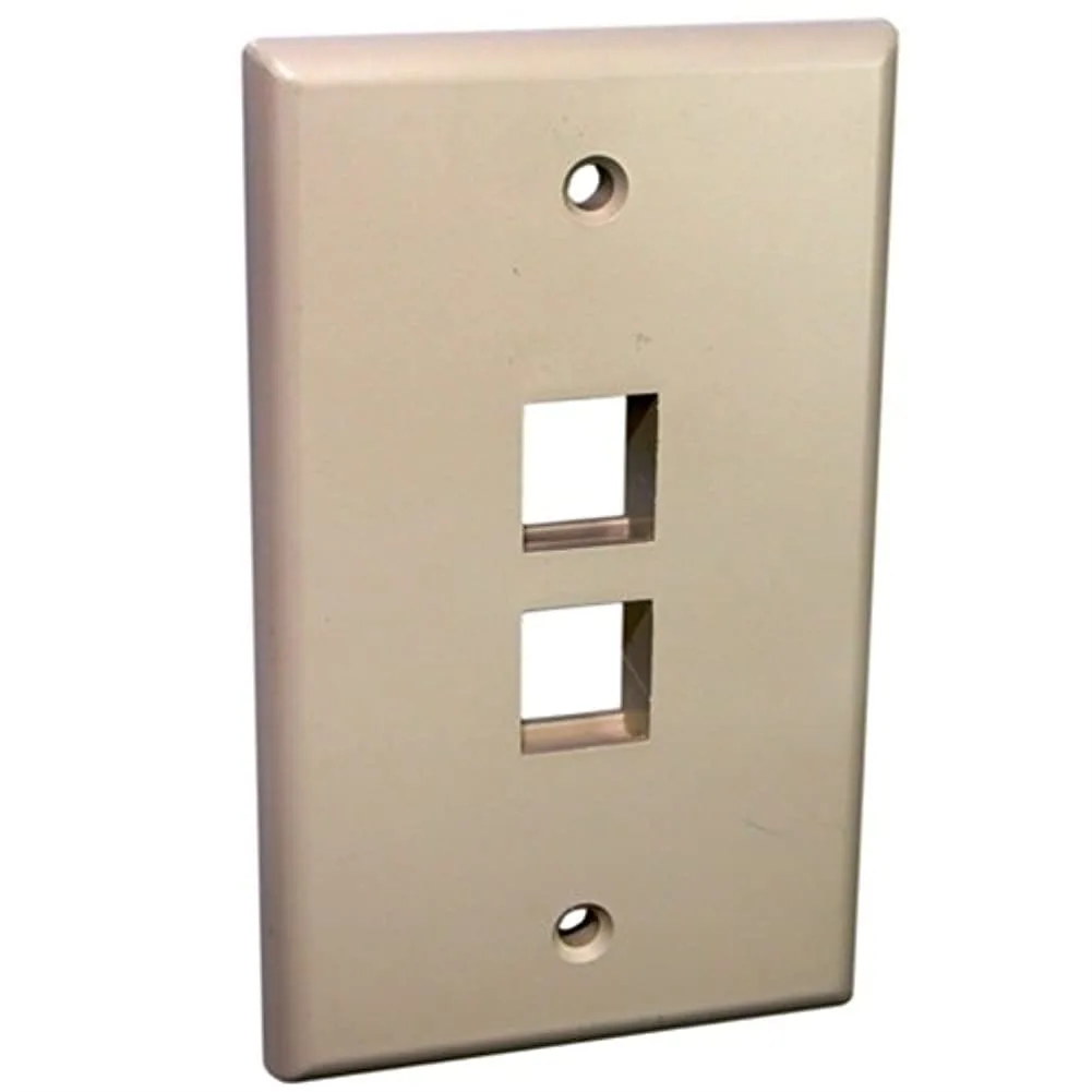 USA Unirise 2Port Wall Plate, Single Gang, Ivory WP-2P-IVY