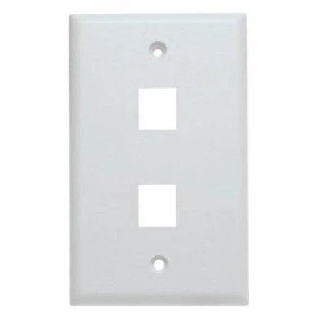 Unirise 2Port Wall Plate, Single Gang, White WP-2P-WHT
