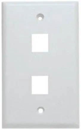 Unirise 2Port Wall Plate, Single Gang, White WP-2P-WHT
