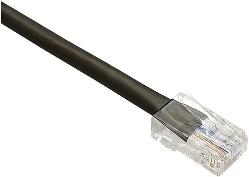 20ft Black Cat5e Patch Cable, UTP, No Boots