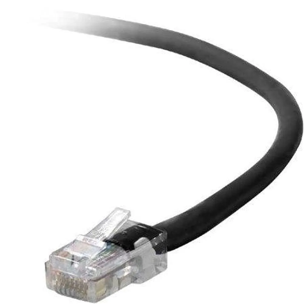 25ft Black Cat6 Patch Cable, UTP, No Boots