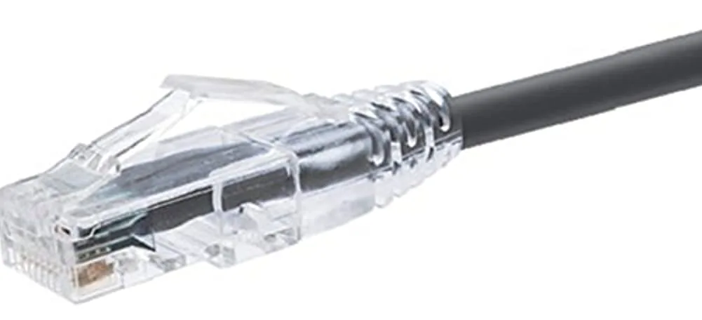 USA Clearfit Slim Cat6 Patch Cable, Snagless, Black, 2ft CS6-02F-BLK
