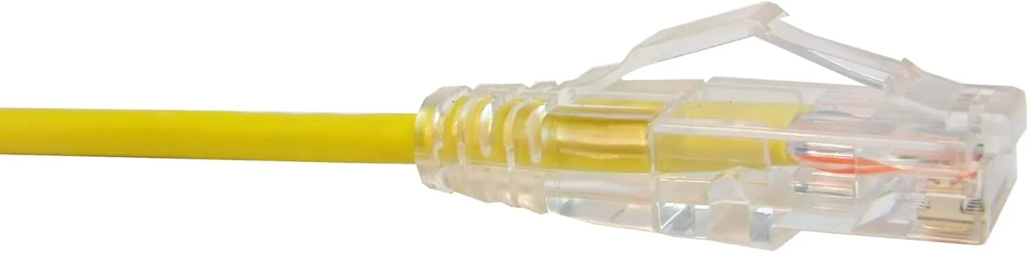 Unirise Clearfit Slim Cat6 Patch Cable, Snagless, Yellow, 5ft CS6-05F-YLW