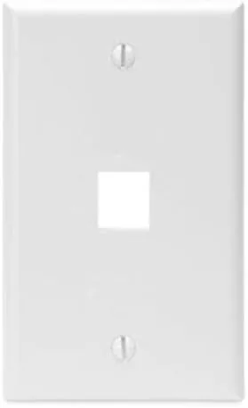 WP-1P-WHT 1Port Wall Plate, Single Gang, White