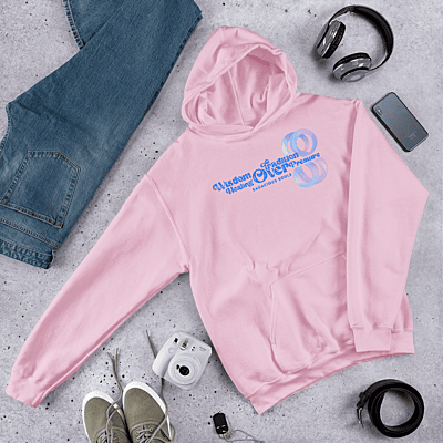 "Wisdom over Tradition. Healing over Pressure." Unisex Pink Hoodie