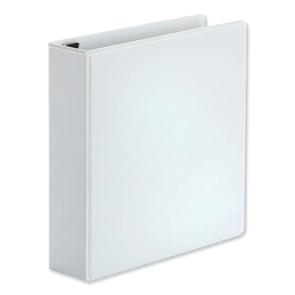 Universal Deluxe Easy-to-Open D-Ring View Binder, 3 Rings, 2" Capacity, 11 X 8.5, White