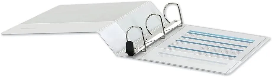 Universal Deluxe Easy-to-Open D-Ring View Binder, 3 Rings, 2" Capacity, 11 X 8.5, White