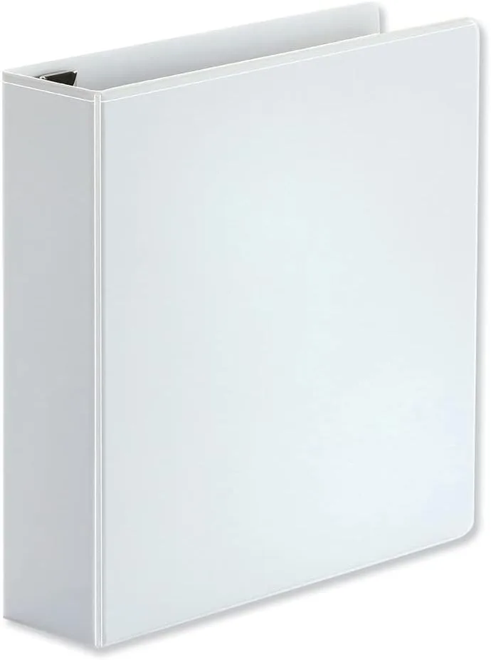 Universal Deluxe Easy-to-Open D-Ring View Binder, 3 Rings, 2" Capacity, 11 X 8.5, White