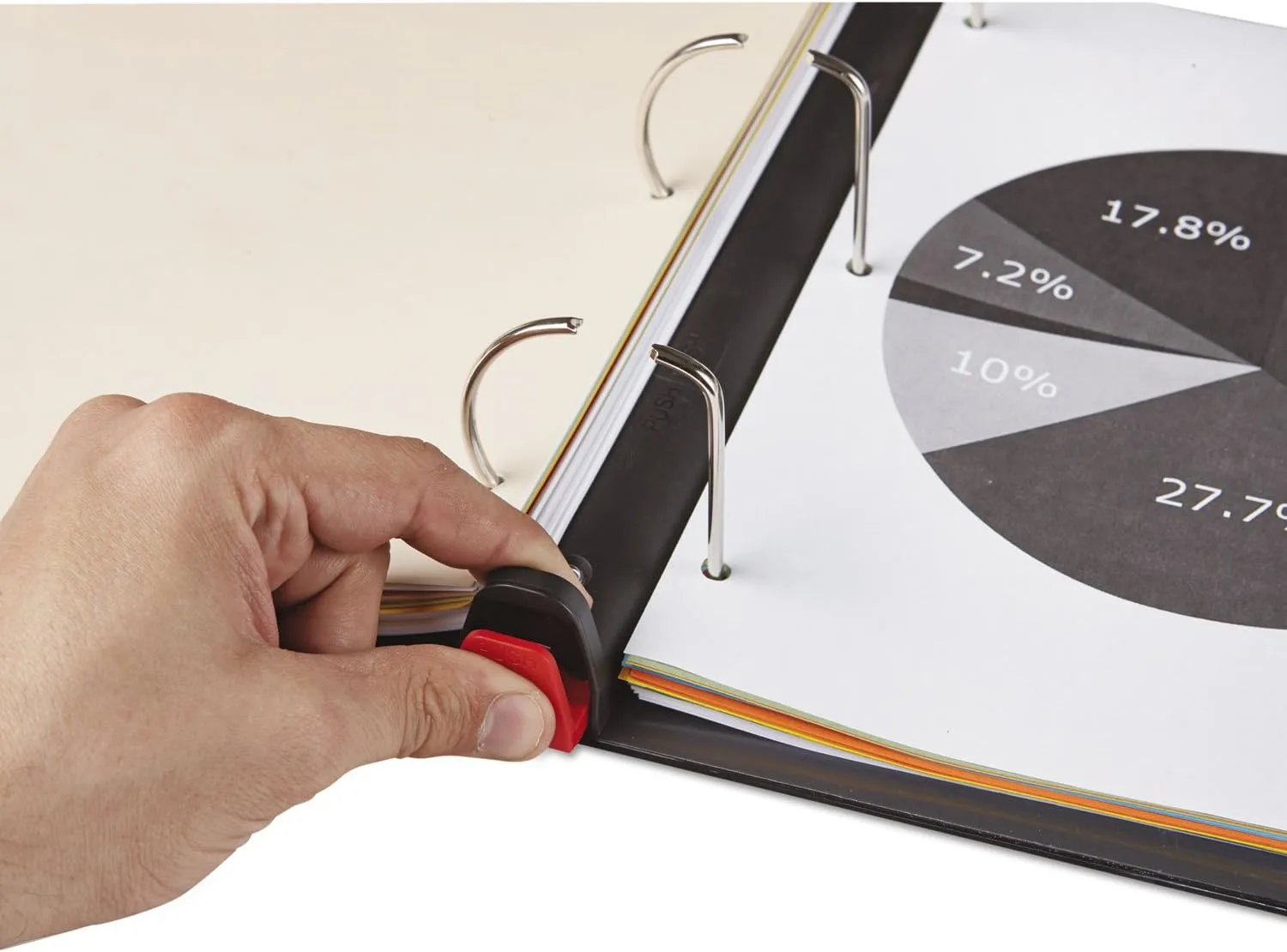 Universal 30711 Push-Open Deluxe Plus D-Ring View Binder, 1-Inch Capacity, 8-1/2 x 11, Black