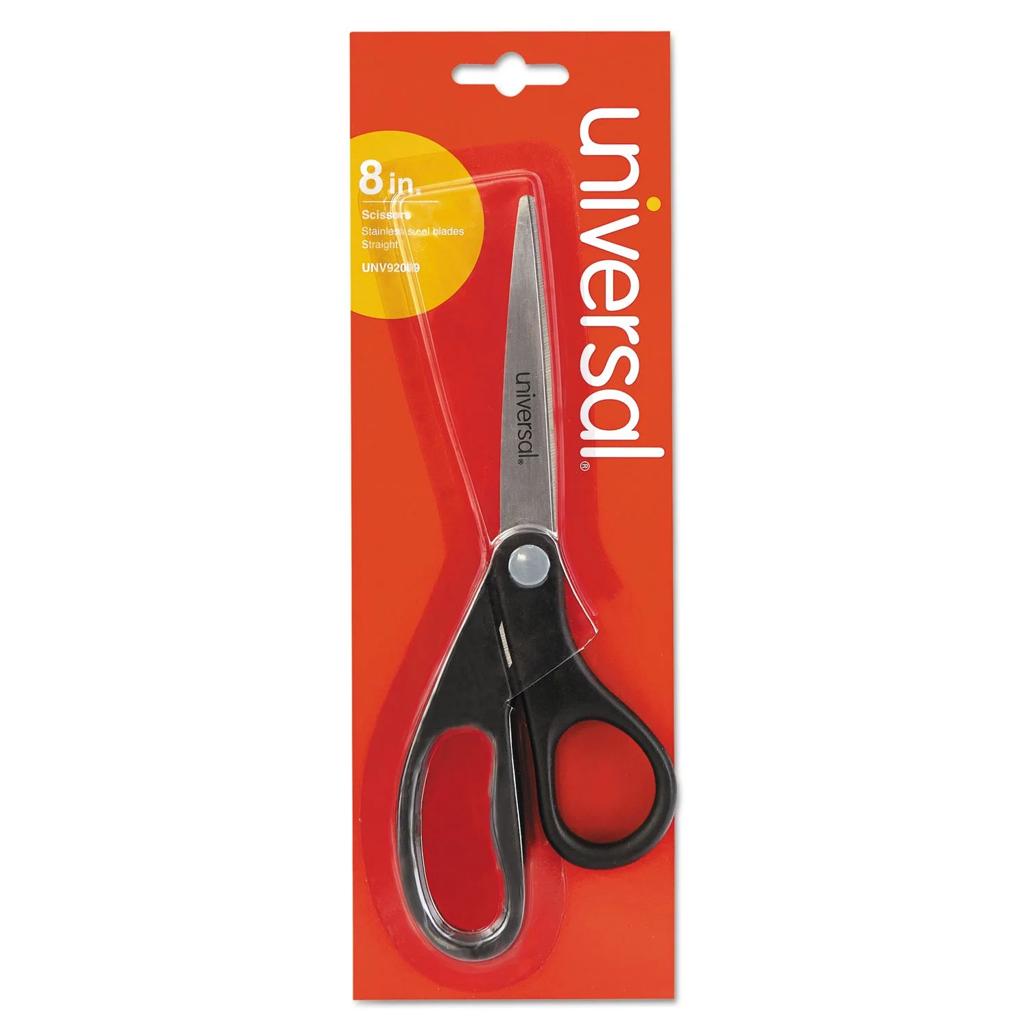 Universal 92009 Economy Scissors - 3.75in Cutting Length - 8in Overall Length - Pointed - Straight-left/right