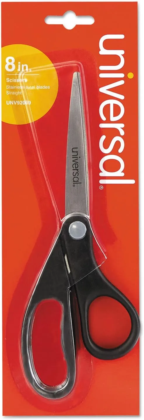 Universal 92009 Economy Scissors - 3.75in Cutting Length - 8in Overall Length - Pointed - Straight-left/right