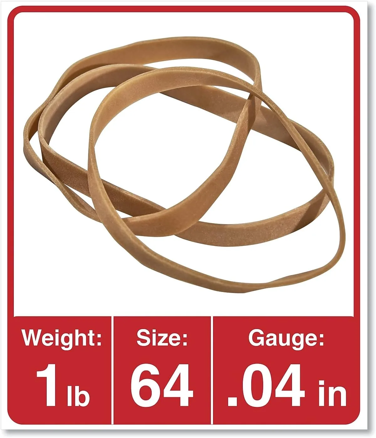 Universal UNV00164 0.04 in. Gauge Size 64 Rubber Bands - Beige (320/Pack) 1 LB
