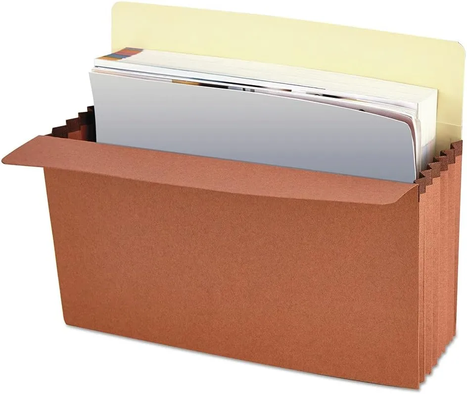 Universal 15262 5 1/4 Inch Expansion File Pockets, Straight Tab, Letter, Redrope/Manila (Box of 10)