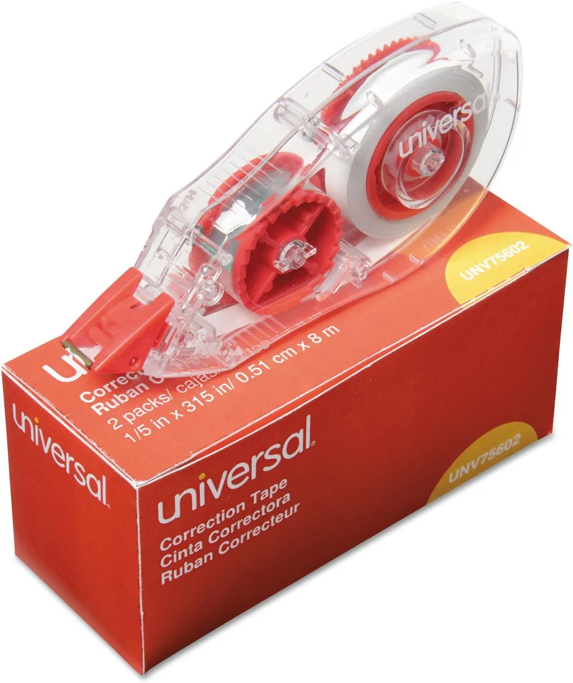 Universal UNV75602 0.2 in. x 315 in. Correction Tape Dispenser (2/Pack)