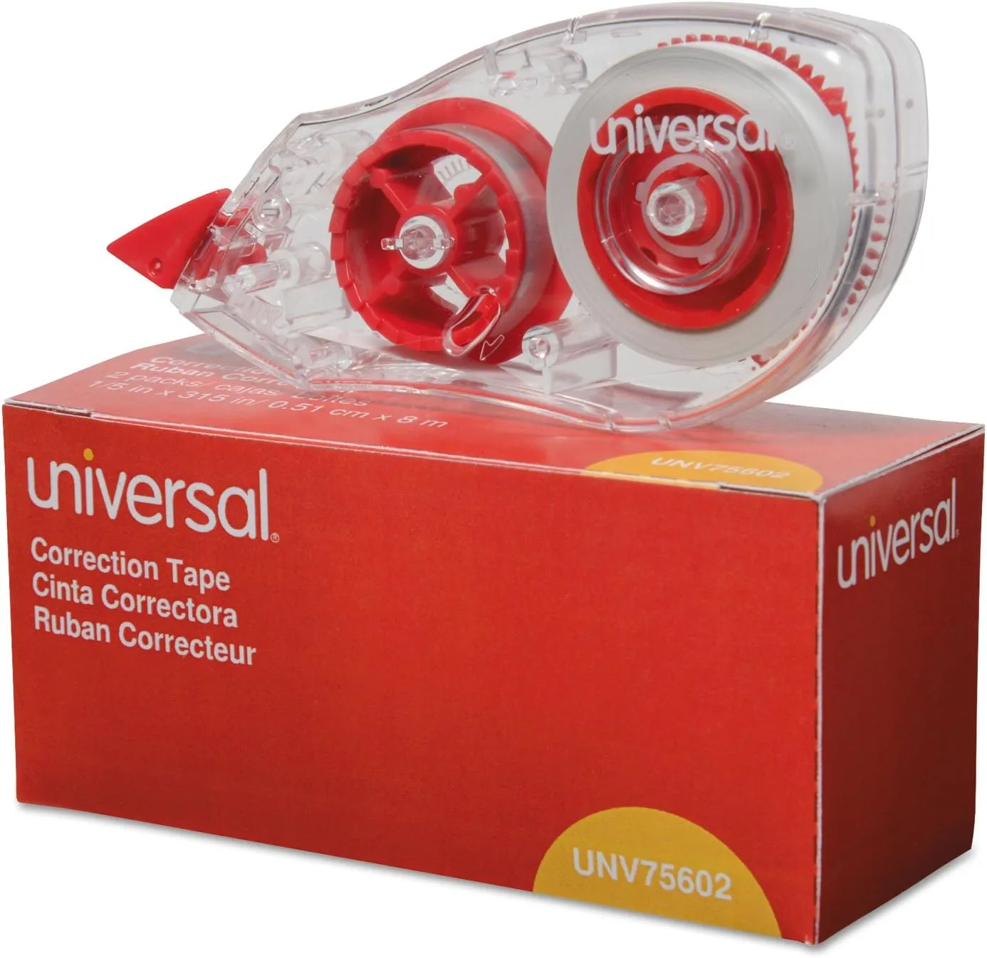 Universal UNV75602 0.2 in. x 315 in. Correction Tape Dispenser (2/Pack)