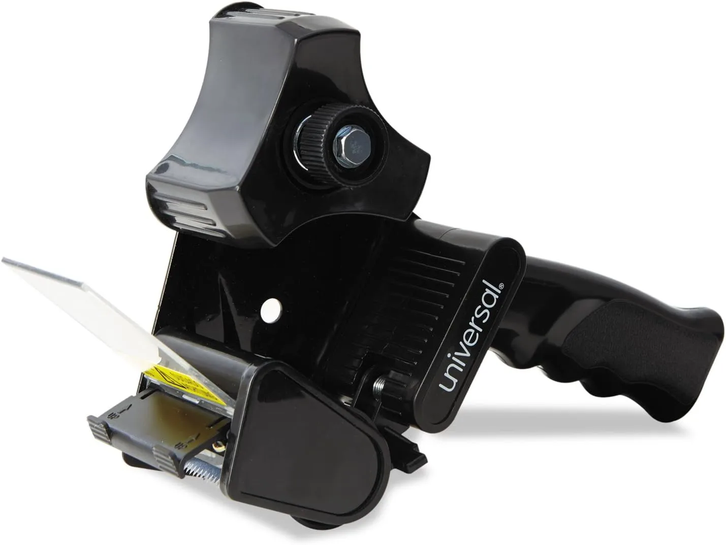 Universal 88000 Handheld Box Sealing Tape Dispenser, 3" Core, Metal/Plastic, Black