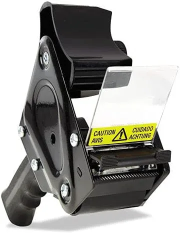 Universal 88000 Handheld Box Sealing Tape Dispenser, 3" Core, Metal/Plastic, Black