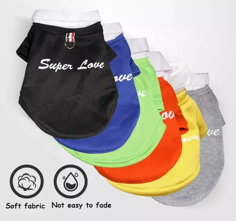 Dog Hoodie With Shirt Collar Warm