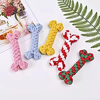 Braided Cotton Bone Rope Dog Toy