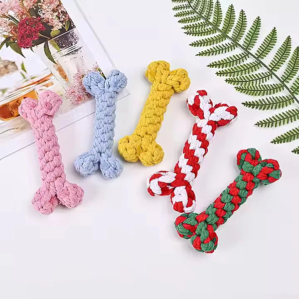 Braided Cotton Bone Rope Dog Toy