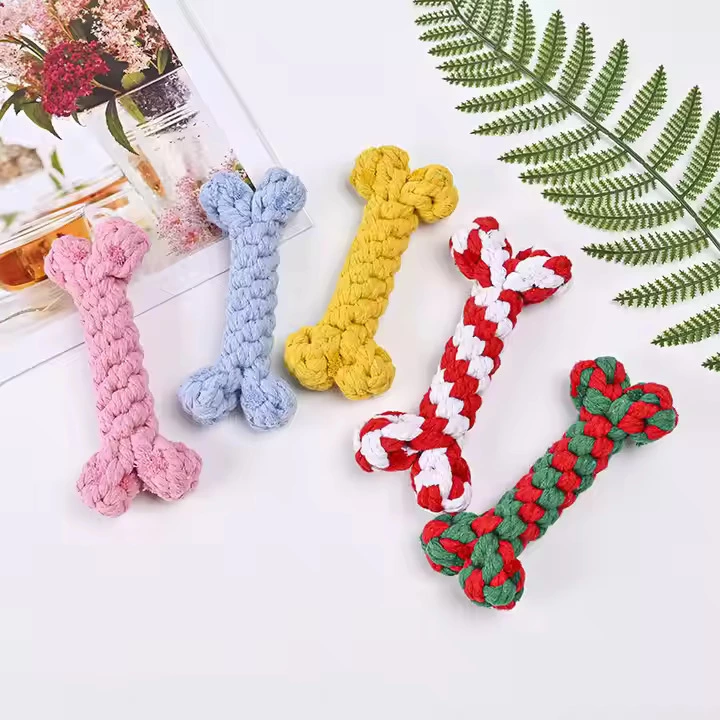 Braided Cotton Bone Rope Dog Toy