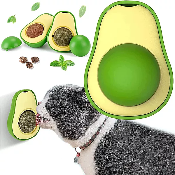 Avocado Catnip Wall Toy – Refillable Lick & Chew Cat Mint Toy