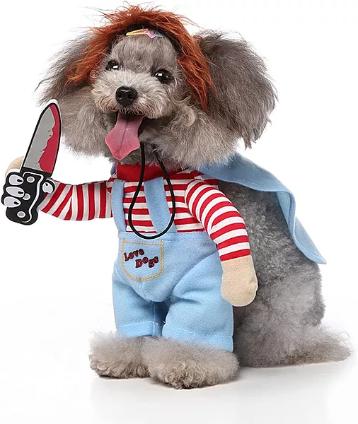 Dog Halloween Costumes Deadly Pet Dog Chucky Doll Funny Dog Costumes Pet Dress Up Cats Dogs Clothes For Small Dogs