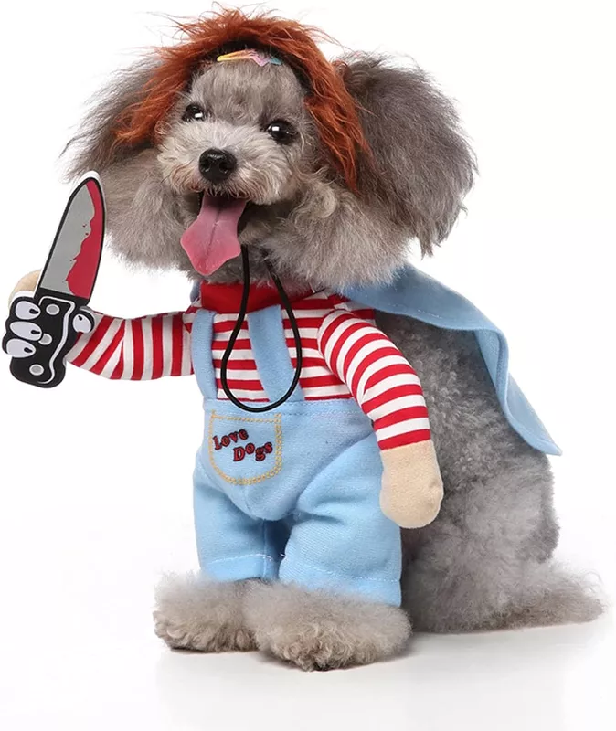 Dog Halloween Costumes Deadly Pet Dog Chucky Doll Funny Dog Costumes Pet Dress Up Cats Dogs Clothes For Small Dogs
