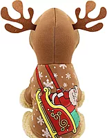 Christmas Reindeer Hoodie Dog Costume – Santa Sleigh Winter Pet Outfit
