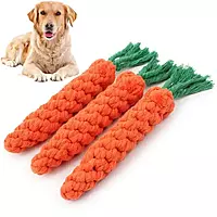 Braided Cotton Rope Carrot Dog Toy