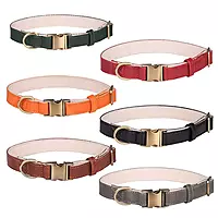 Leather Padded Soft Pet Collars And Leashes For Dog Leads With Metal Buckle