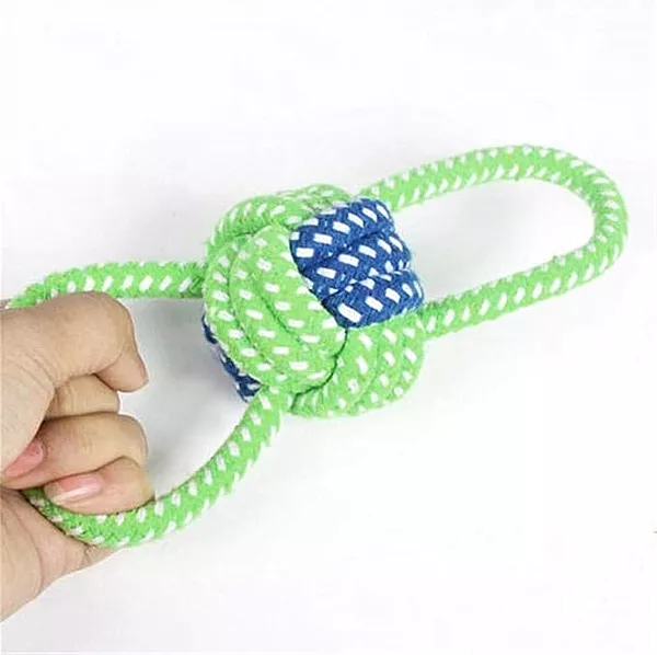 Double Handle Rope Tug Toy with Ball