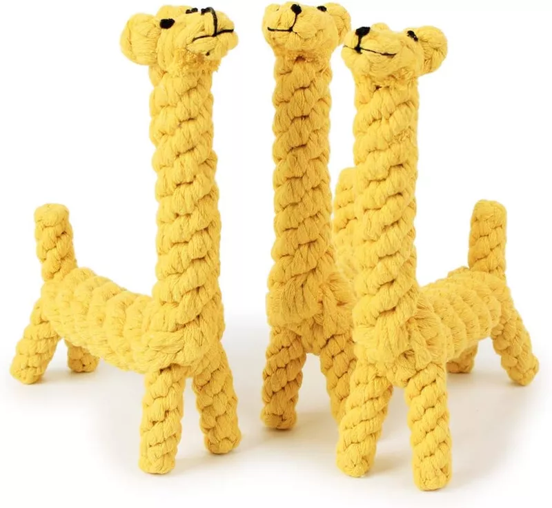 Braided Cotton Rope Giraffe Dog Toy – Durable Chew & Interactive Tug Toy