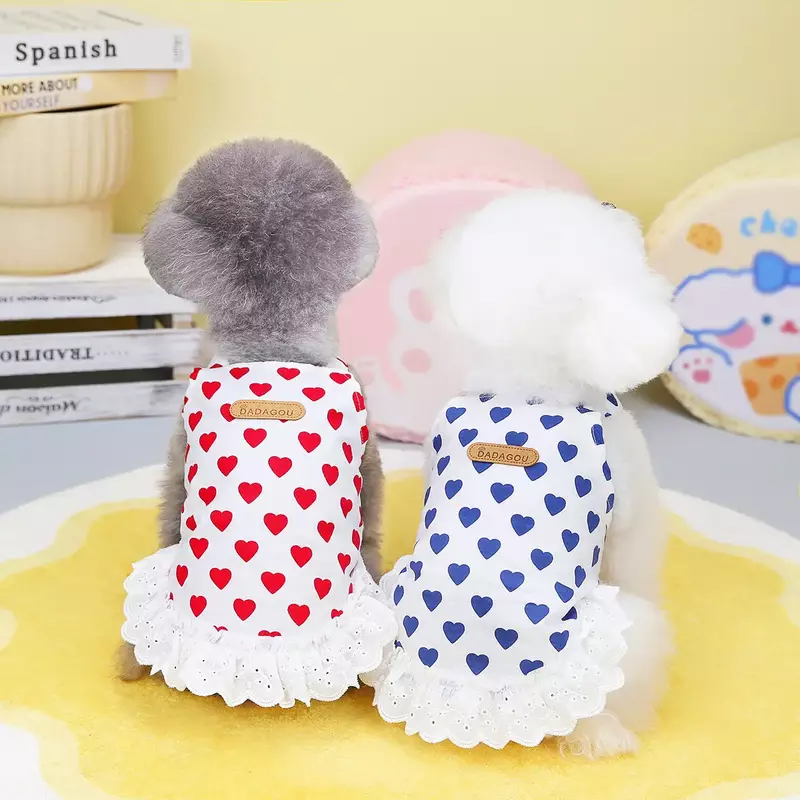 Pet Princess Dress Fashion Love Clothes Dog Slip Skirt Clothes