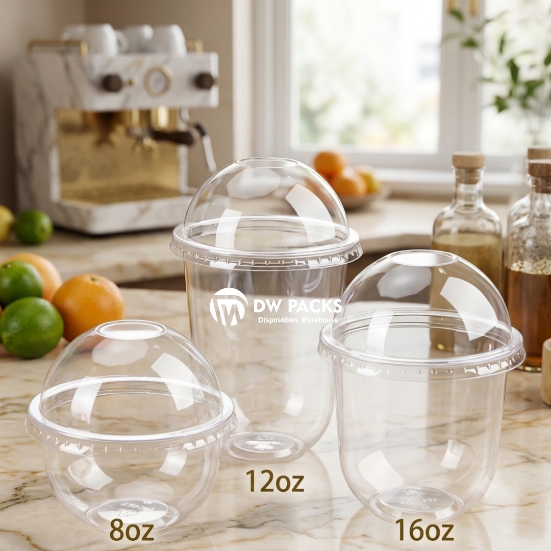 USHAPE CUPS WITH CLEAR LID - (8oz/12oz/16oz)