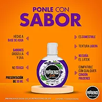 Prudence Lub Lubricante Comestible Base Agua 30 ml Sabor Uva