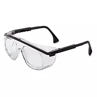 Honeywell Uvex Astro Otg 3001 Wraparound Safety Glasses, Black Plastic Frame, Clear Lens