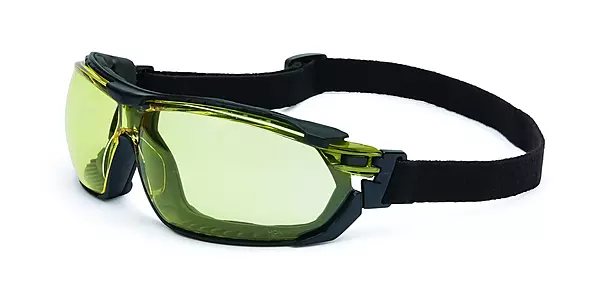 UVEX by Honeywell S4042 Tirade Sealed Safety Eyewear, Black frame, Amber Lens, Uvextra Anti-Fog coating