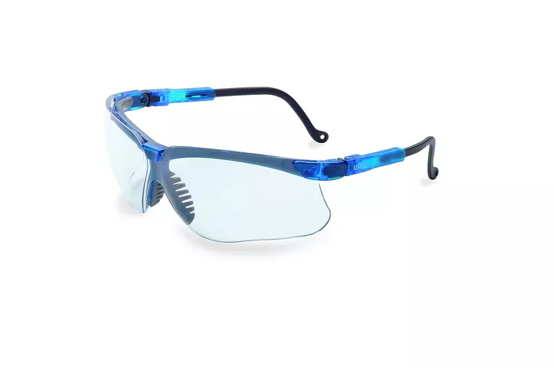 Uvex by Honeywell Genesis Safety Glasses with Uvextreme Anti-Fog Coating, Vapor Blue Frame
