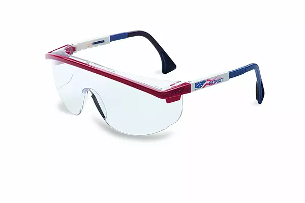 UVEX by Honeywell 763-S1169C Astrospec Series 3000 Safety Eyewear, Patriot RWB Frame, Clear Lens, Uvextreme Anti-fog Coating