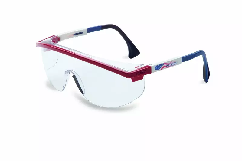 UVEX by Honeywell 763-S1169C Astrospec Series 3000 Safety Eyewear, Patriot RWB Frame, Clear Lens, Uvextreme Anti-fog Coating