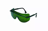Honeywell Uvex by Shade 3.0 Safety Glasses, Scratch-Resistant, OTG, Black With Green Lens, Standard (S2508)