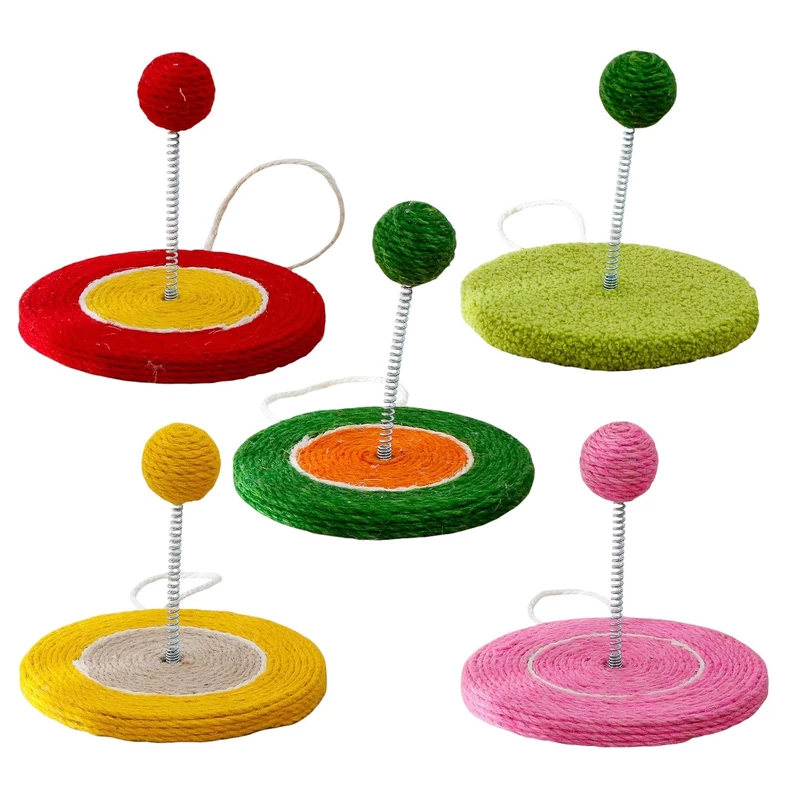 Interactive Spring Cat Teaser with Sisal Scratching Base