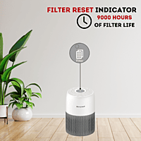 A close-up of the filter reset indicator on the top of the Honeywell Air Touch V1. A close-up of the filter reset indicator on the top of the Honeywell Air Touch V1.