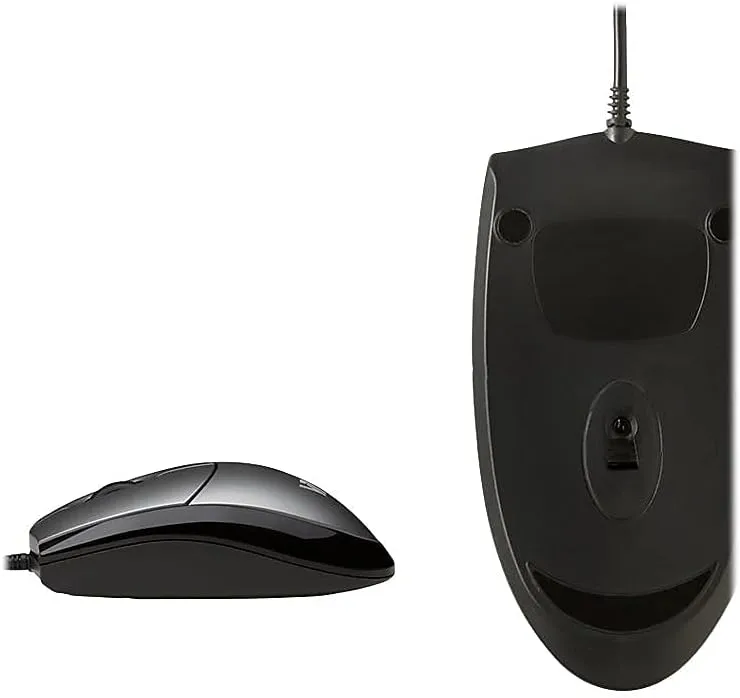 V7 MV3000010-5NC 3BTN USB Wired Optical Mouse,Silver / Black Wired Full size