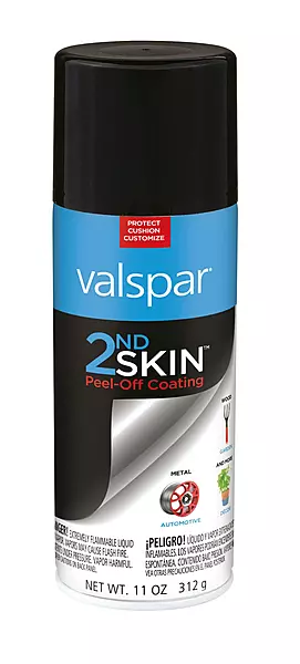 Valspar 17200 2nd Skin Black Peel-Off Rubber Coating - 11 oz