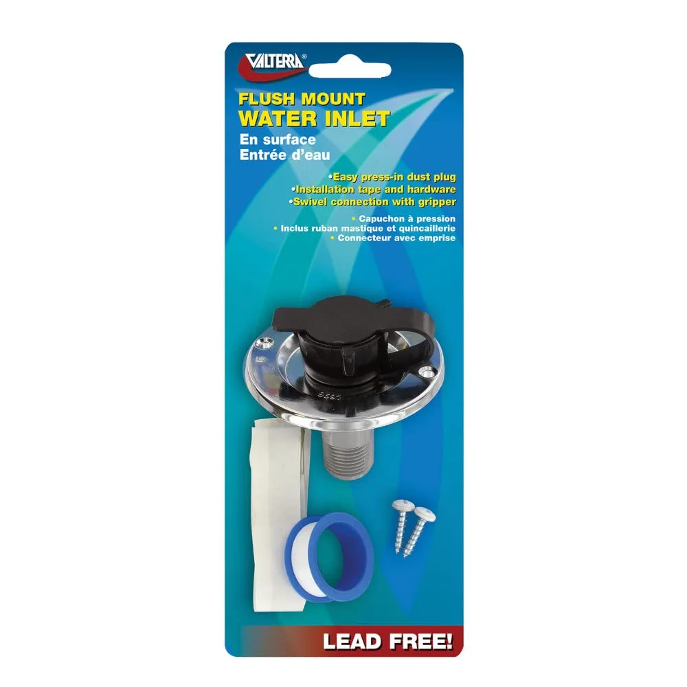 Valterra A01-0165VP Black 2-3/4" Die Cast Flange Carded Water Inlet